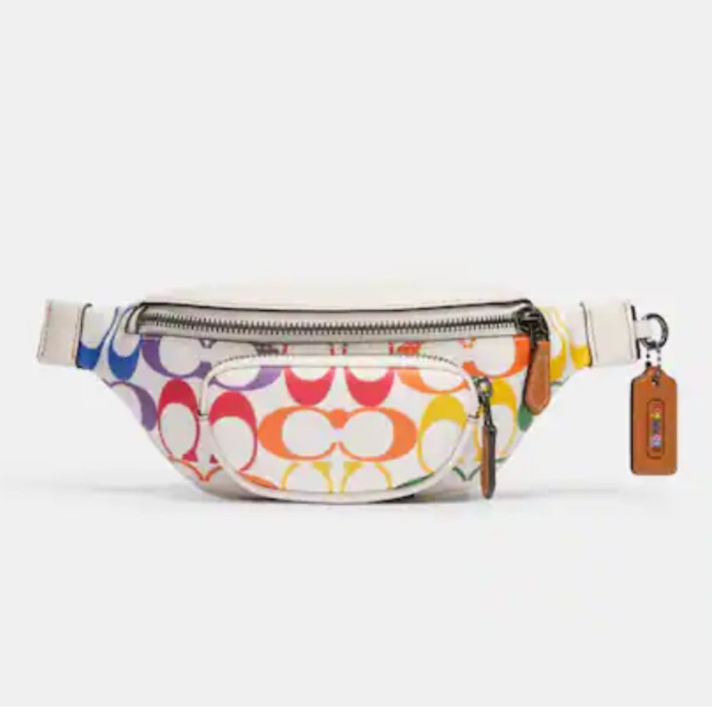 Coach - Sprint Belt Bag In Rainbow Signature Canvas (NWT)